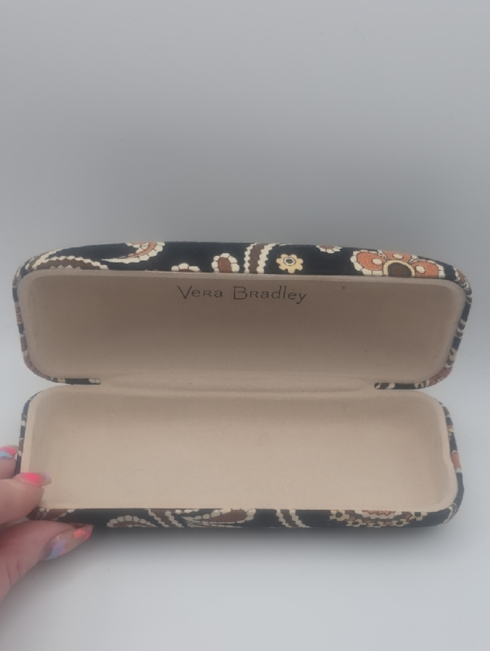 Vera Bradley Floral Paisley Black Women's Sunnies Hard Case (EUC) 🖤🌼 - Picture 6 of 8